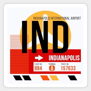 Indianapolis (IND) Airport // Sunset Baggage Tag Magnet